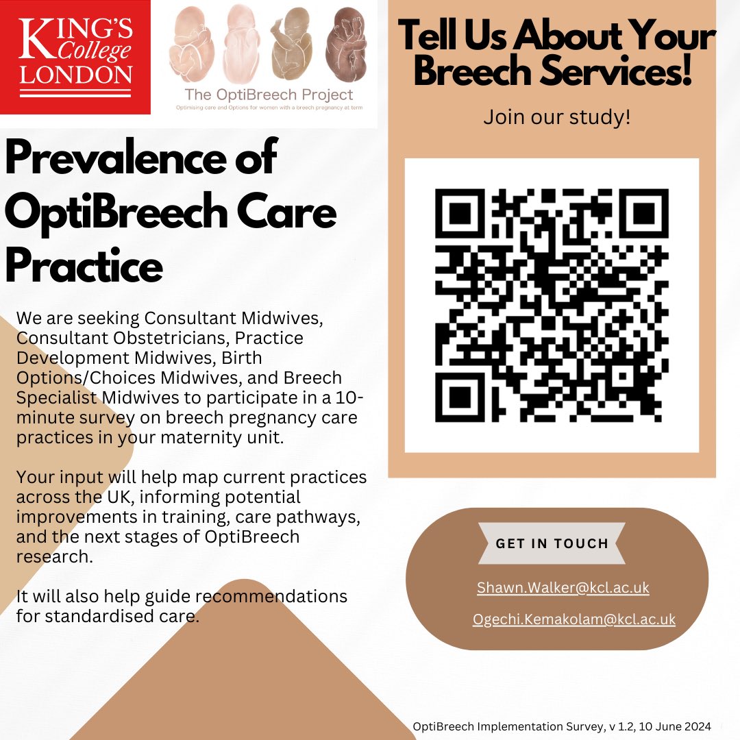 The OptiBreech Trial (@optibreech) on Twitter photo Has your hospital responded? Please send this to the professionals who lead & deliver breech care within your NHS site. We need a comprehensive description! Thank you -- Please RT and share on social media. qualtrics.kcl.ac.uk/jfe/form/SV_3g… Has your hospital responded? Please send this to the professionals who lead & deliver breech care within your NHS site. We need a comprehensive description! Thank you -- Please RT and share on social media. qualtrics.kcl.ac.uk/jfe/form/SV_3g…