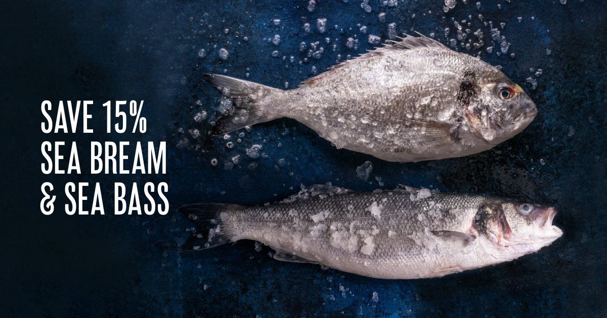 Sea bream &amp; sea bass are two fish perfect for outdoor grilling, and now 15% off for a limited time! Serve alongside fresh salads and seasonal summer veggies.

Shop Now &gt; bit.ly/3Se0iop

Order by 1pm Monday - Friday for free NEXT day delivery.