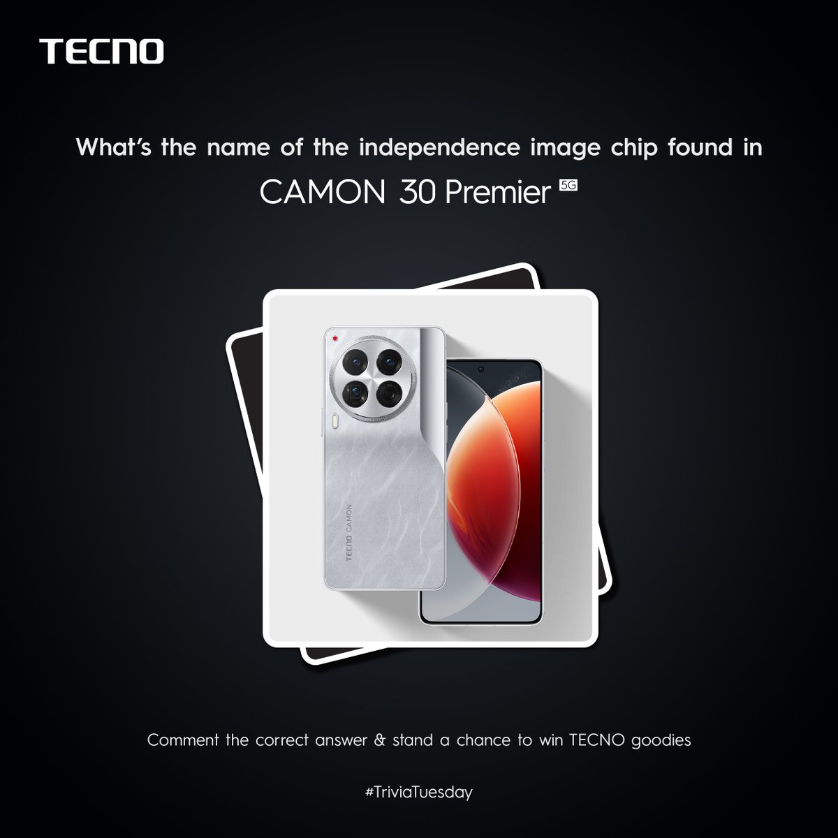 What’s the name of the powerful independence image chip inside the CAMON 30 Premier 5G? 🤔 Drop your answer in the comments below for a chance to win exciting TECNO goodies! 🛍️

Remember, knowledge pays off! 🏆✨
#CAMON30Premier5G #CAMON30Series ##Tecno #tecnokenya #TECNOTrivia