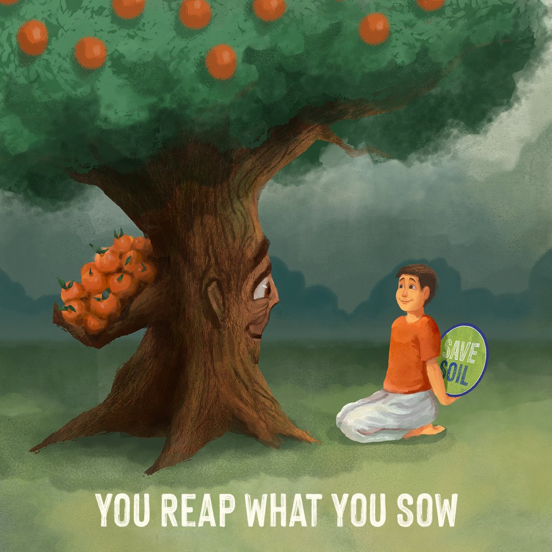 cpsavesoil's tweet photo. Just as a tree generously bears fruits for us, we too can nurture the land that sustains it.

This bond signifies a timeless truth: by sowing the seeds of soil conservation, we harvest the gifts of nature's endless generosity.

#SaveSoil https://t.co/r7l4LQG8dJ