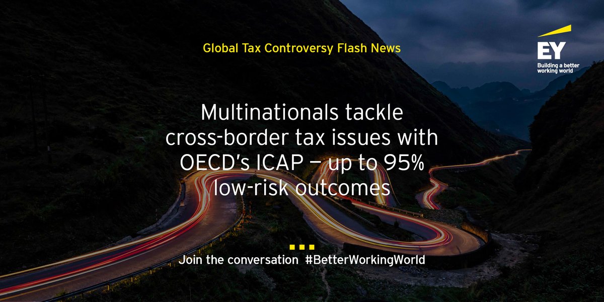 Is OECD's ICAP a fit for your company’s tax challenges? 75%-95% of cases yielded low-risk outcomes. 

Learn more. go.ey.com/3SLRqpZ
#FutureofTax
