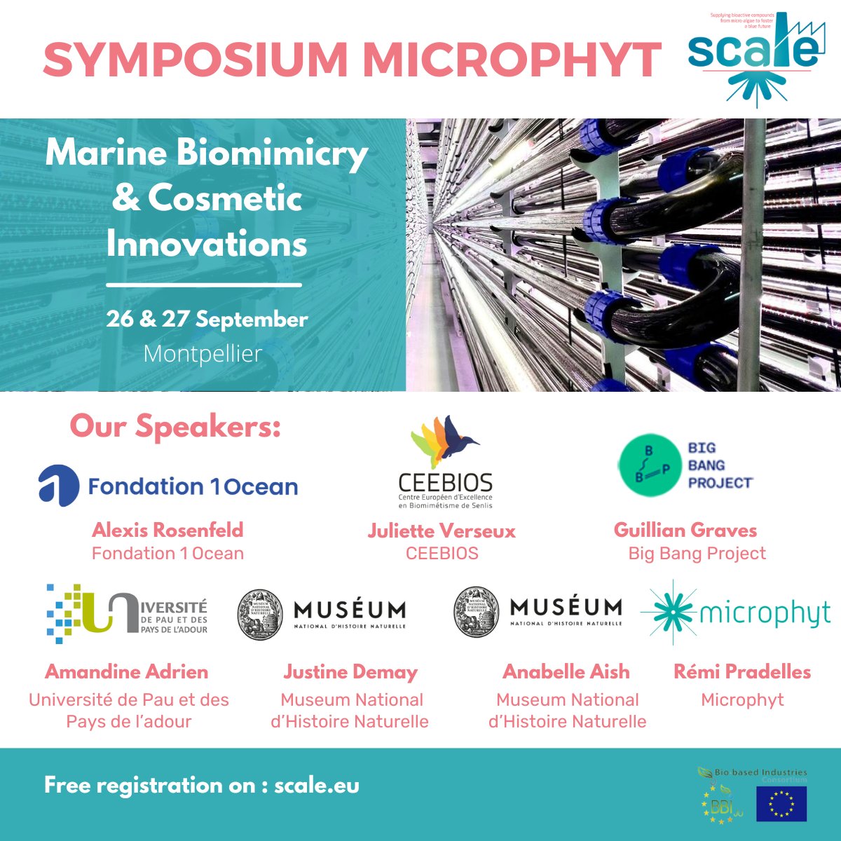 🌊 #Microphyt Symposium - #Marine Biomimicry &amp; #Cosmetic #Innovations 🌊
Discover our speakers!

📅 Dates: September 26-27, 2024
📍 Location: Montpellier, France
💬Language : French

⚠️ Limited spots available — register now to secure your place: lnkd.in/eufueCtG