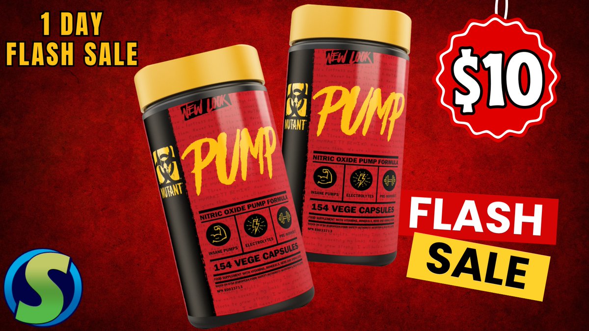 suppsourceca's tweet image. 📷 One Day Deal Alert! 📷 Score Mutant PUMP, 154 VCaps, for just $10 (originally $39.95 CAD) at Supplementsource.ca!   This offer is available for today only—act fast and don't let it slip away! 📷 

#SupplementSource #MutantPUMP #PreWorkoutBoost #Energy #OneDayDeal