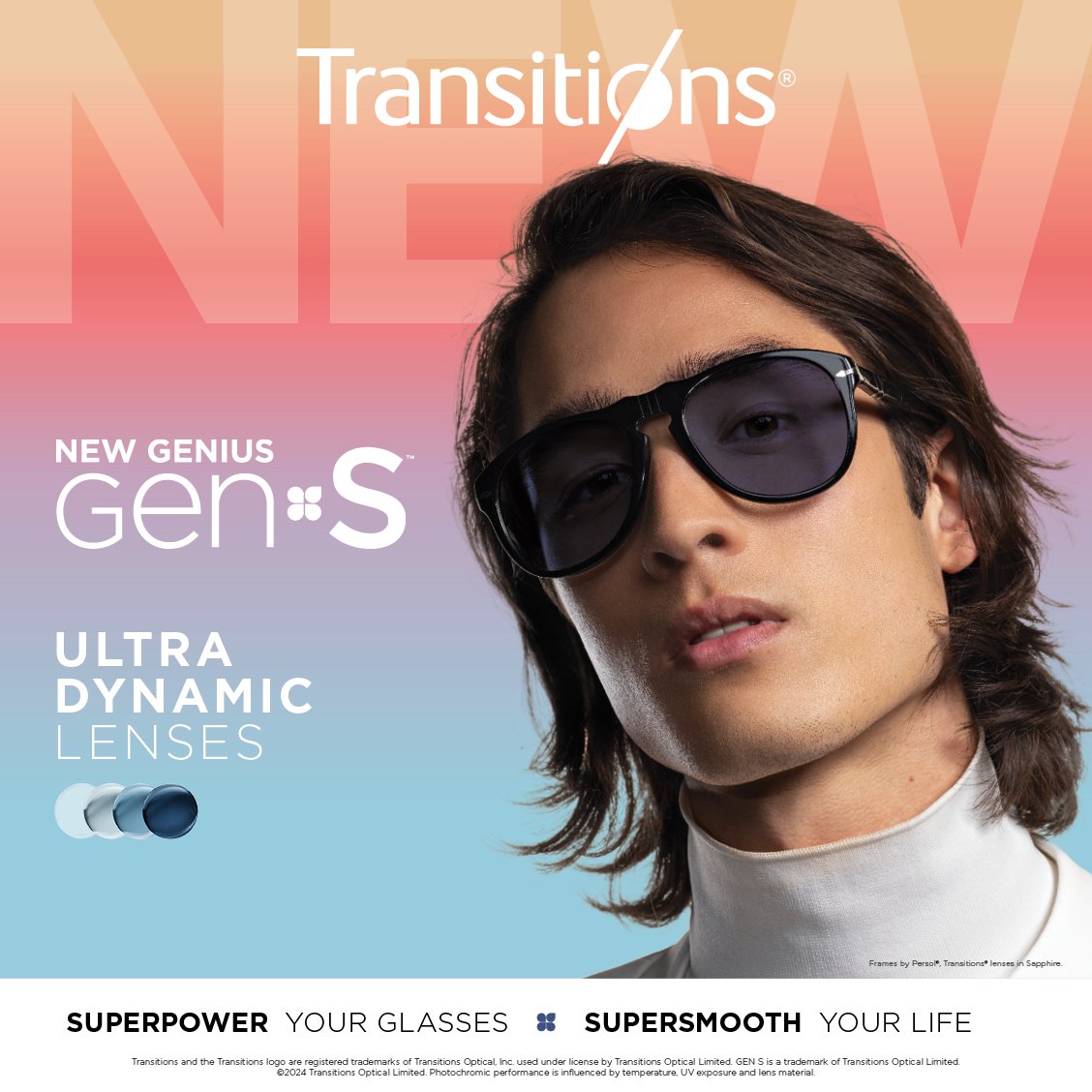 Praills's tweet image. Choose from the widest range of colours with Transitions Gen S new lens you select from 8 unique lens colours that will not only look good but protect your eyes too. Discover the latest edition from Essilor's light intelligent lenses. Book your appointment now on 01329 280250