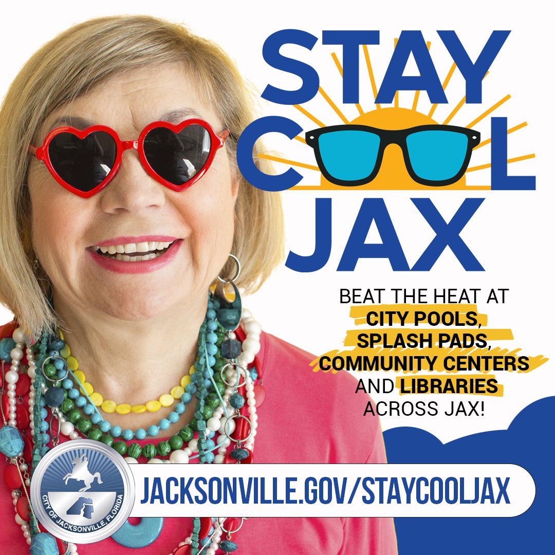 It is another hot one today as Duval County is under a Heat Advisory again.  Cooling Centers are available at various COJ facilities, which include:

🔹 All <a href="/jaxlibrary/">Jax Public Library</a> branches
🔹 COJ Community Centers
🔹 <a href="/jaxparks/">JaxParks</a> Splash Pads  

More information here: jacksonville.gov/staycooljax