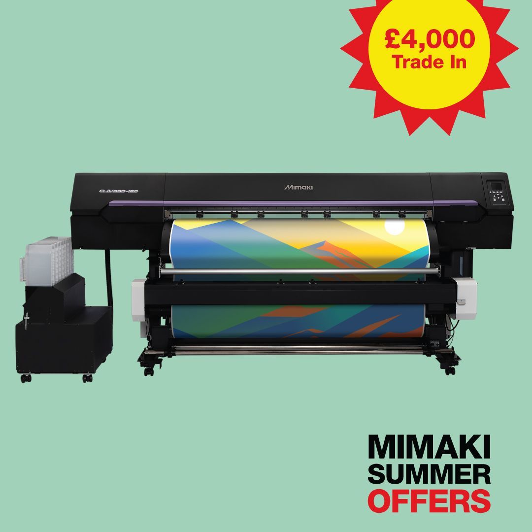 HybridServices's tweet image. The CJV330-160 is currently only £15,995 after trade-in with our Mimaki Summer Offers. Find out more on the solvent printer/cutter that combines speed and quality ➡️  buff.ly/3w2rSMA #print #signmaker #printshop