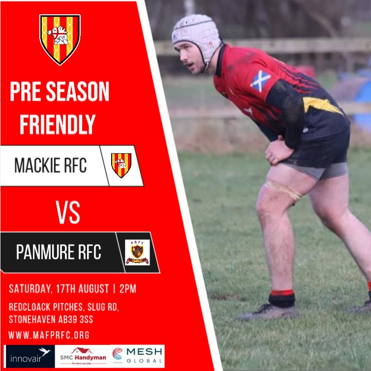 Mackie Rugby (@mackierugby) on Twitter photo ๐ด๐ Pre Season Friendly ๐๐ด
This saturday we welcome <a href="/panmurerfc/">Panmure RFC</a> to redcloak in the lads first pre season hit out of the year!
The senior squad are looking forward to getting back on the pitch after an off season of hard work!
#mackierugby ๐ด๐ Pre Season Friendly ๐๐ด
This saturday we welcome <a href="/panmurerfc/">Panmure RFC</a> to redcloak in the lads first pre season hit out of the year!
The senior squad are looking forward to getting back on the pitch after an off season of hard work!
#mackierugby
