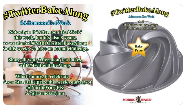 #FirstTMaster (@firsttmaster) on Twitter photo It’s #twitterbakealong 8th birthday 🥳so we just had to have a challenge week 📷so show us what you would celebrate with and don’t forget your handwritten dated notes to be in with a chance of winning a fabulous
<a href="/NordicWareUK/">NordicWareUK</a> <a href="/thebakingnanna1/">The Baking Nanna</a> <a href="/Rob_C_Allen/">Robert Allen</a> <a href="/marybethxx6/">❤️karen Mary Elizabeth❤️</a>
#Bundt😍 It’s #twitterbakealong 8th birthday 🥳so we just had to have a challenge week 📷so show us what you would celebrate with and don’t forget your handwritten dated notes to be in with a chance of winning a fabulous
<a href="/NordicWareUK/">NordicWareUK</a> <a href="/thebakingnanna1/">The Baking Nanna</a> <a href="/Rob_C_Allen/">Robert Allen</a> <a href="/marybethxx6/">❤️karen Mary Elizabeth❤️</a>
#Bundt😍