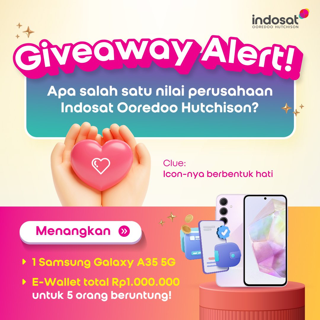 Sahabat, Indosat Ooredoo Hutchison memiliki beberapa nilai perusahaan yang selalu dipegang supaya kamu selalu mendapat Marvelous Experience. Nah, Sahabat kira-kira tau gak nih salah satu nilai perusahaan Indosat Ooredoo Hutchison?

Sedikit bocoran, Sahabat bisa cek di