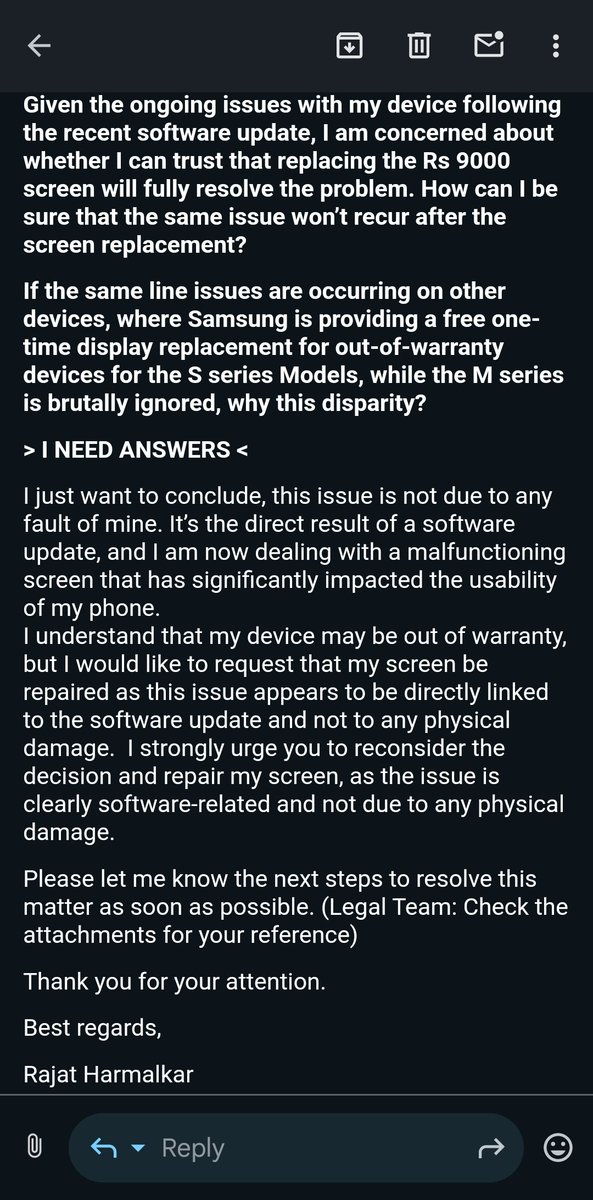 ThugLifeR28's tweet photo. @SamsungMobile @SamsungIndia @SamsungSupport @CEOofSamsung
My Galaxy M52 has serious green line screen issue after recent software update. 
Despite multiple followups &amp; visit to service center, the problem remains unsolved.

Kindly Provide answers to questions asked in email ! https://t.co/X9H4dJ6p1A