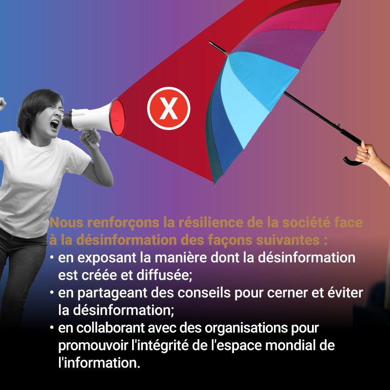 CanadaPE's tweet photo. Nous redoublons d'efforts pour lutter contre la #désinformation au Canada et à l'étranger en adoptant une approche factuelle fondée sur la transparence.