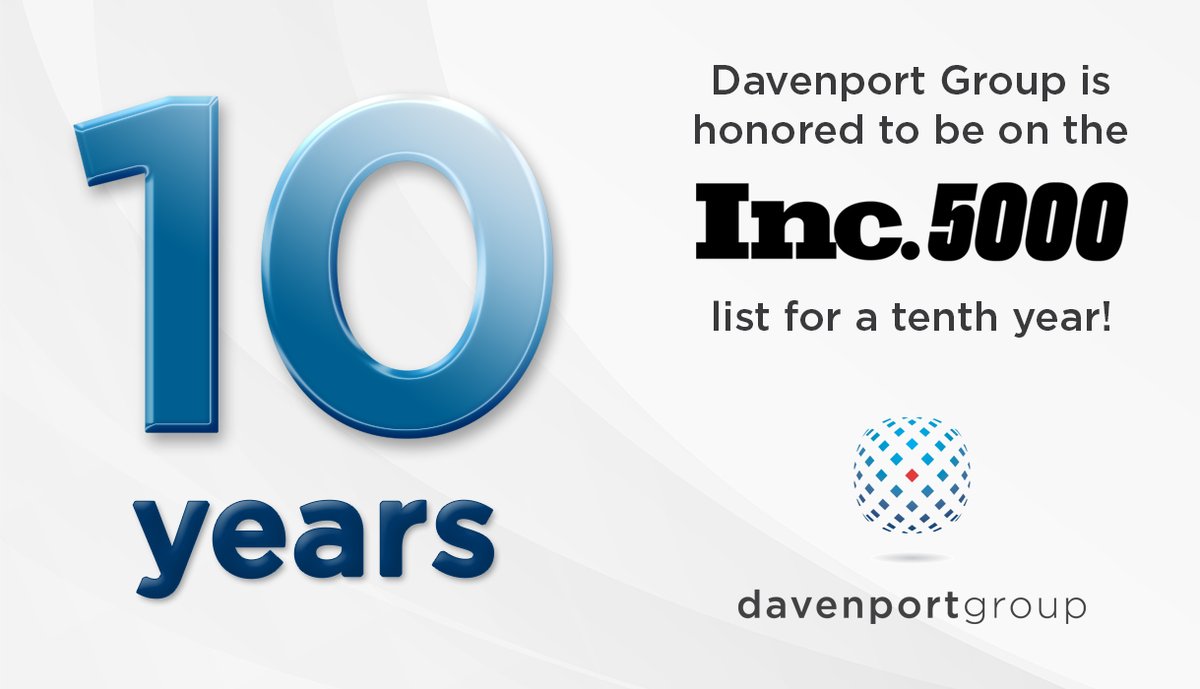 We are proud to share that Davenport Group has been ranked No. 4668 on the 2024 Inc. 5000 list of the fastest-growing private companies in America!
Read the full press release: davenportgroup.com/insights/2024-…
Full list: inc.com/inc5000