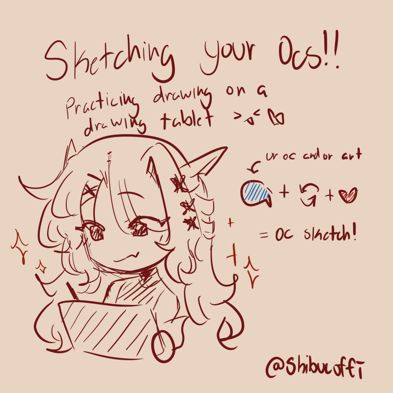ShibuCoffi's tweet photo. Just realized I hit 100 followers, thank you all!!

I've been wanting to draw more on my drawing tablet so I decided to celebrate, i'll be sketching your ocs!!

Image below for instructions ;D

#artmoots https://t.co/6KtD5ZkaRq