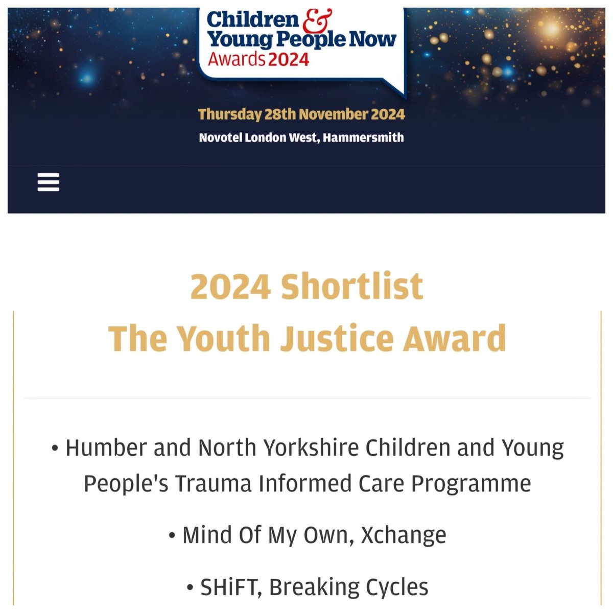 1977KT's tweet photo. So proud of our teams work. Sitting in the top 3 nominations to be shortlisted in The Youth Justice Award section  of the @children&amp;YoungPeopleNow awards 2024. A partnership approach that is  working hard and achieving great things. https://t.co/srYmIe7Xf4