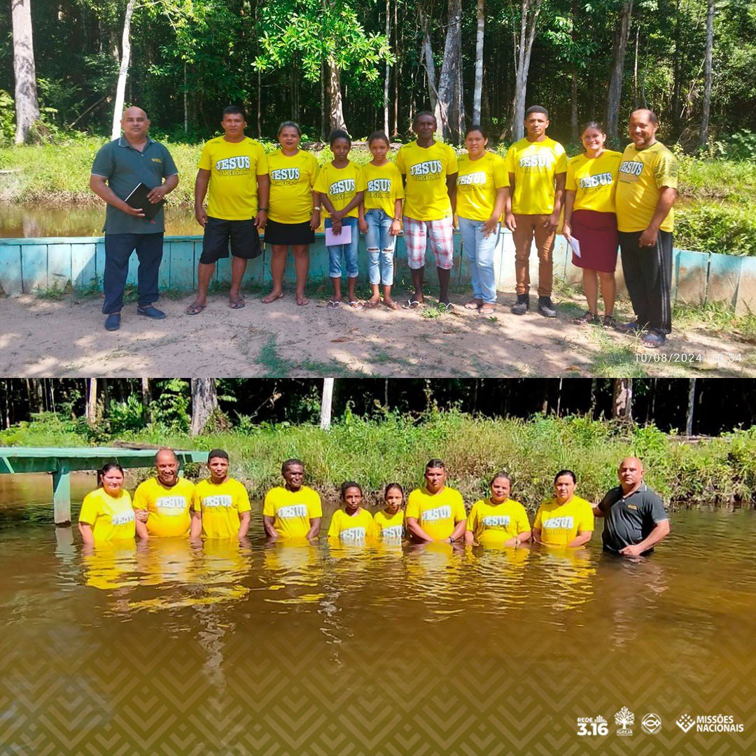 jmncbb's tweet photo. Louvado seja Deus por mais batismos na Amazônia! Nossos corações estão alegres, porque 7 irmãos declararam que Jesus Transforma e desceram às águas, em Oriximiná (AM). Continue orando e investindo: https://t.co/HAZAJ2R1aB https://t.co/FtmZJNauQE
