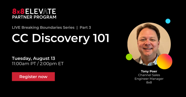 DyarDuane's tweet photo. 8x8 Partners: Join us for part three of @8x8's Breaking Boundaries series. Join 8x8 Channel Sales Engineer Manager Tony Poer on August 13 at 11am PT. Don’t miss this opportunity to take your #CX practice to the next level! #8x8Elevate #contactcenter #AI https://t.co/geQl40xMmq https://t.co/g2ulOLt91h
