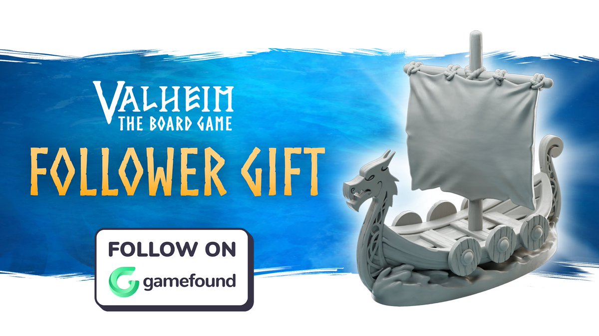 Are you following the #Valheim board game on Gamefound yet? Make sure you do, because all followers who end up backing the project will get a ship mini for free! bit.ly/valheimtheboar…