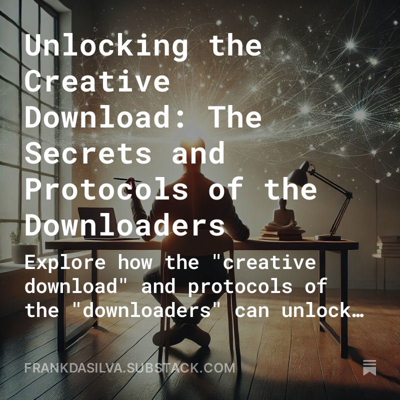 frankdasilva's tweet photo. Inspired by @dwpasulka's groundbreaking work, I explore the "creative download" and the protocols of the downloaders in my latest article. Dive into the practices that unlock extraordinary creativity. Check it out: https://t.co/BTBvcTaakf #CreativeDownload - ft. @KONCRETE’s interview with Diana W. Pasulka (video).