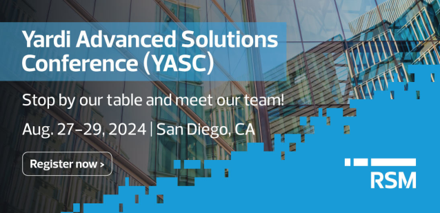 Matthew_Riccio_'s tweet photo. RSM is attending this year's Yardi Advanced Solutions Conference (YASC) from August 27-29 in San Diego! Yardi plays a critical role in enabling us to serve our clients. Stop by our table to meet our team and explore innovative solutions! https://t.co/N5PPOrdcrs https://t.co/fILDvWQHWV