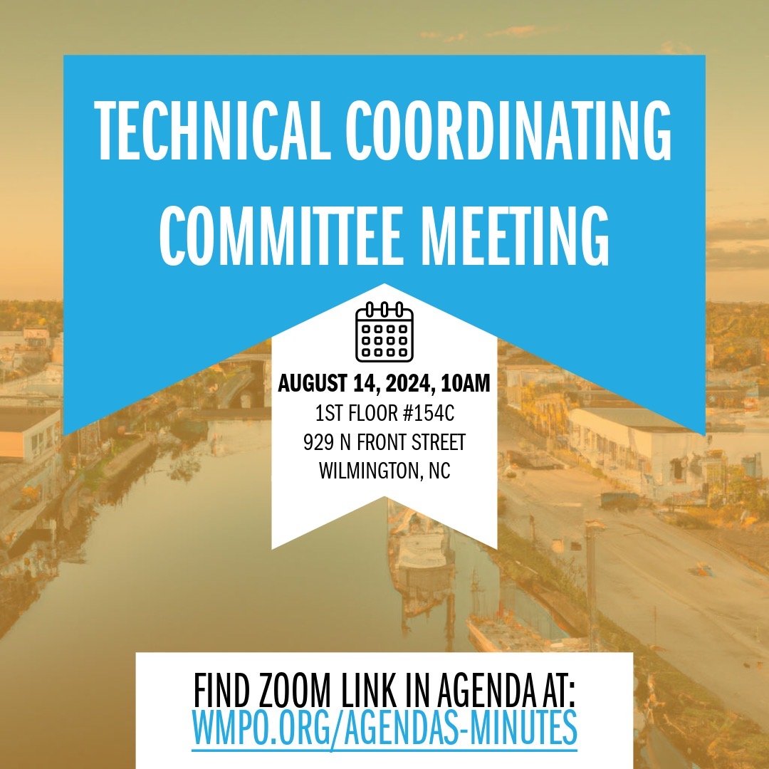 A regular meeting of the TCC will take place on 8/14 at 10am. It will be held in person &amp; via Zoom. The meeting is open to the public! 📅

The TCC consists of planning partners from the WMPO member jurisdictions who review &amp; recommend transportation plans for the Board.