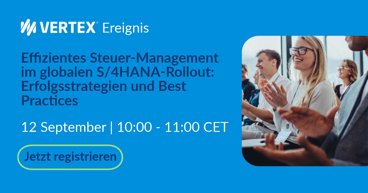 LeitnerSabine's tweet photo. Hören Sie, wie Maschinenbauer #BruecknerGroup mit Hilfe von @pwc und @vertexinc seine indirekten #Steuern nach einer #S/4HANA Implementierung automatisiert hat. Seien Sie beim kostenlosen @Handelsblatt Webinar dabei. https://t.co/thDhdNMM21 https://t.co/zkRYOEronZ