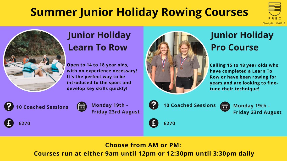 FulhamReachBC's tweet image. ⏰ We still have spaces on both our Junior #LearnToRow &amp;amp; our Junior Pro #Rowing Courses, so please help spread the word!  

For more information visit our website or get in touch with any questions.  fulhamreachboatclub.co.uk/courses

#SchoolRowing #SummerActivity #RowingCommunity