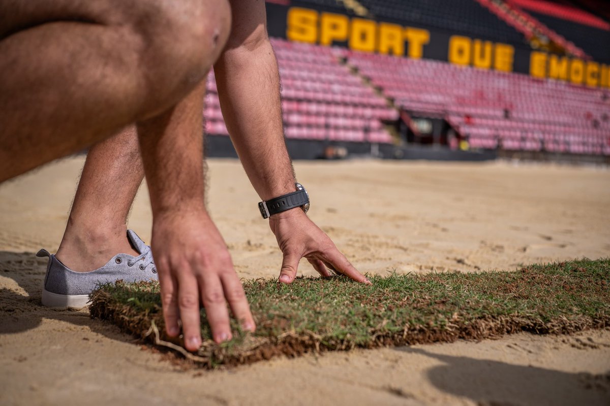 sportrecife's tweet photo. Mais um passo importante para o retorno da Ilha do Retiro! Hoje teve início o plantio do gramado e 20 sócios da categoria 87 foram convidados para participar simbolicamente deste momento! 🌱♥️ https://t.co/Xmm5Ks9JLT