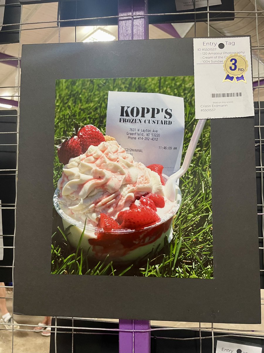 koppscustard's tweet photo. When life becomes art ππ¨πΌοΈ
Congrats to the entrant who took 3rd place for this photo at the @wistatefair ! π₯
#KOPPS #KoppsFrozenCustard #KoppsCustard #WisconsinStateFair https://t.co/85408EJM5G