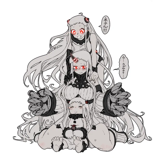 お絵描きが楽しすぎる。やっぱ陸姫姉妹3人が好き。 