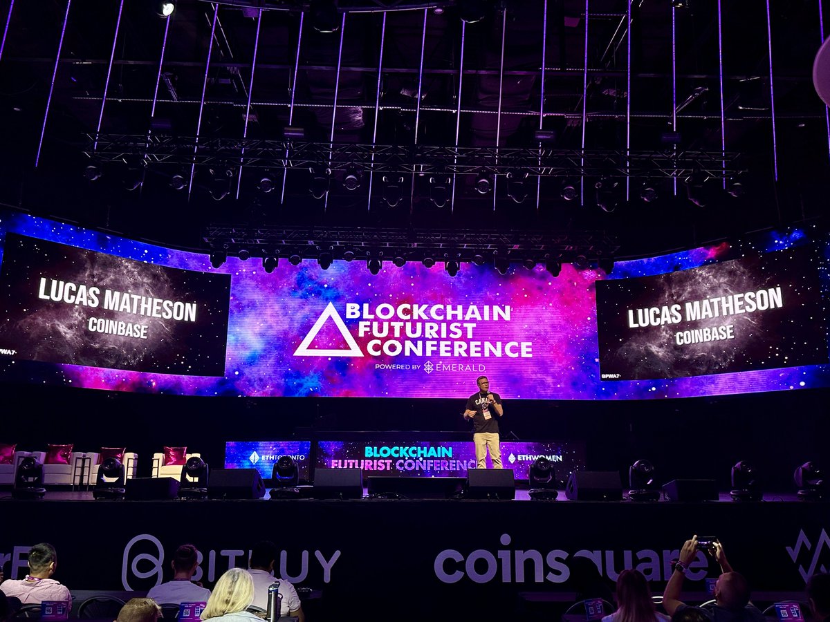 Happening now at the main stage, Lucas Matheson, the CEO of <a href="/coinbase/">Coinbase 🛡️</a> Canada talking about “Introducing Stand With Crypto Canada”!