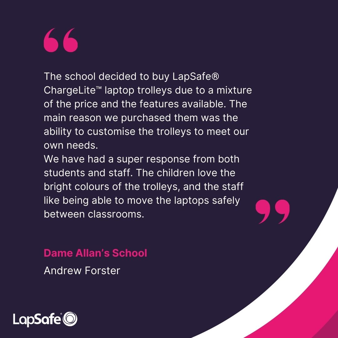 LapSafe's tweet photo. #TestimonialTuesday ⭐️
Our popular #ChargingTrolleys offer an unrivalled &amp; cost-effective solution for #LearningDevices 💻
Explore our #CaseStudies to see how our #EdTech charging trolleys are streamlining #DeviceManagement  - https://t.co/tlhZmKXt7p https://t.co/cpQtMBCE54