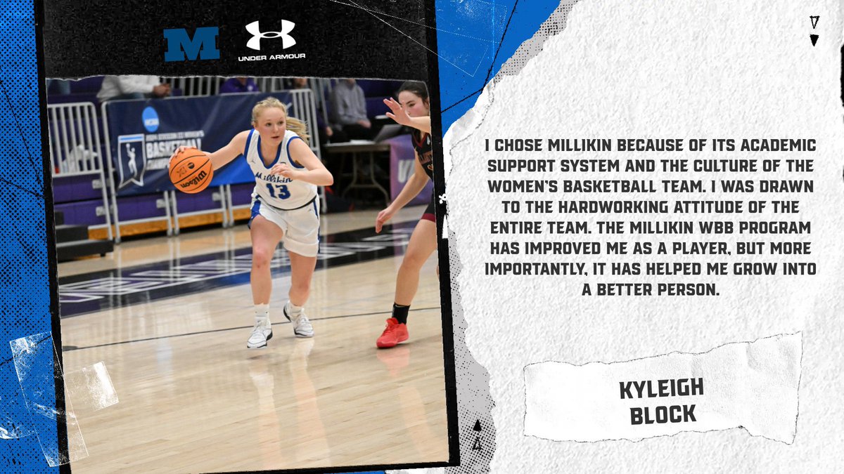 MillikinWBB's tweet photo. Millikin is a special place and it’s now time to hear from current players why they chose to be part of the Millikin Big Blue  Family. First up, Senior, Kyleigh Block from Philio, IL. 

#GoBigBlue || #d3hoops https://t.co/3wqkMJojcW