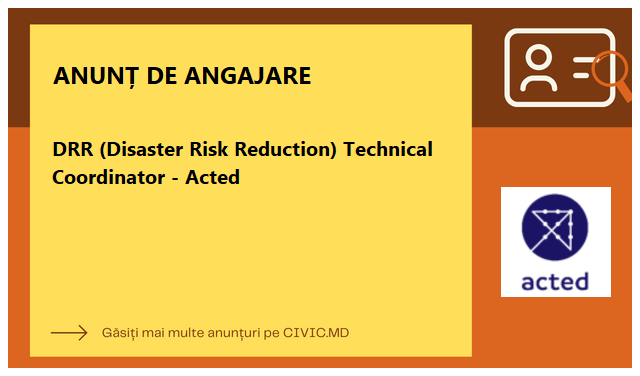 monitorulcivic's tweet image. DRR (Disaster Risk Reduction) Technical Coordinator - Acted

Link: civic.md/anunturi/angaj…

#acted #angajari #jobs #vacancy

💖 Vă rugăm să reacționați la acest mesaj. Mesajele care au Like-uri, Shares și comentarii ajung la un număr mult mai mare de persoane!