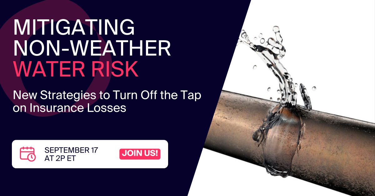 This $20 billion problem can’t be ignored. #ZestyAI will be hosting a new #webinar, Mitigating Non-Weather Water Risk, on September 17 at 2 pm ET. Join here: bit.ly/3WZJILo

#NonWeatherWater #InsuranceIntelligence