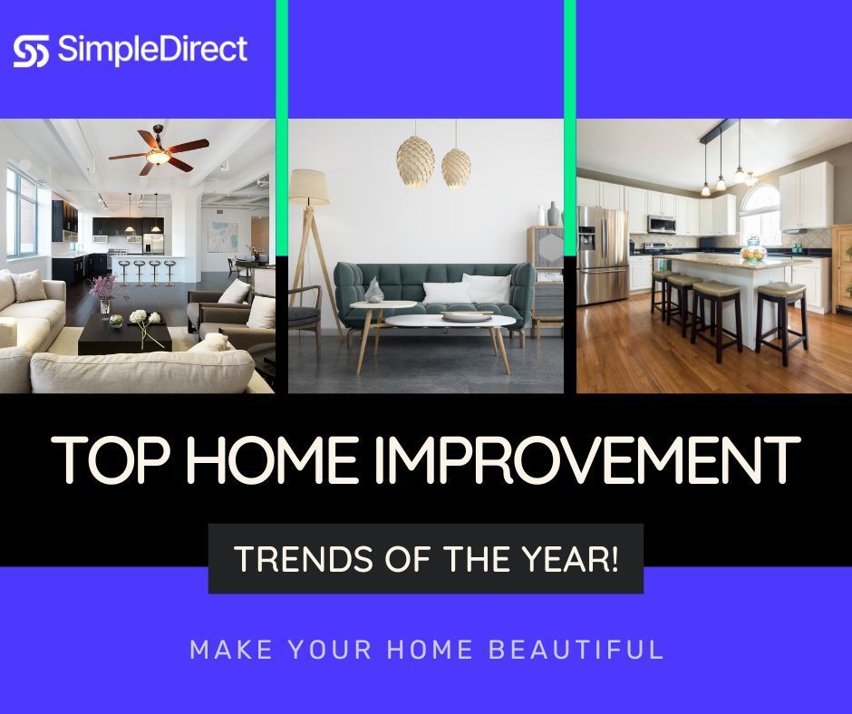SimpleDirectHQ's tweet image. 🛠️ Top Home Improvement Trends of the Year! Stay ahead of the curve with the latest trends in home improvement. Whether you're a homeowner or a contractor, these trends can guide your next project. #HomeImprovementTrends #SimpleDirect