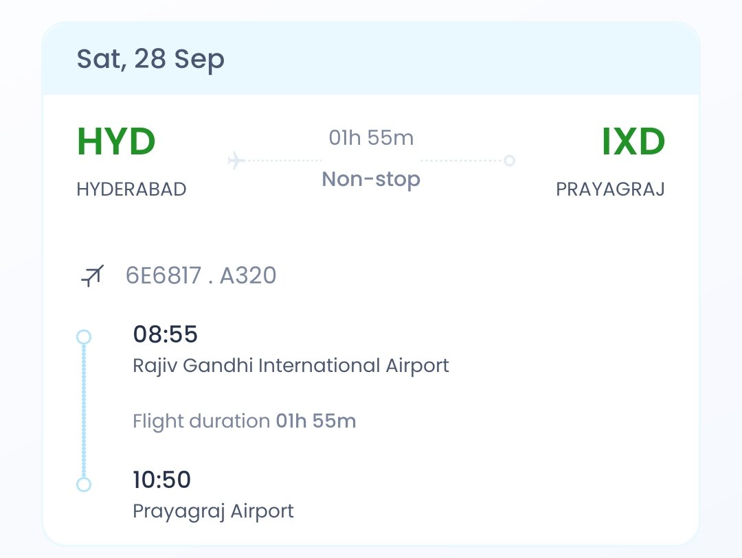 Fly Hyd Hyd to prayagraj flight | Specrizy.com