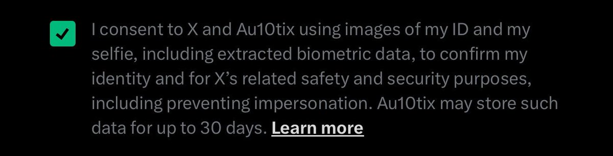 beingmoslems's tweet photo. How safe is this ? @Support
Anyone?
Is it safe to provide them my identification including biometric data ?
#xMonetizationPolicies #Au10tix #faceid #biometrics #monetizationpolicy https://t.co/gH1HQ9JPjS