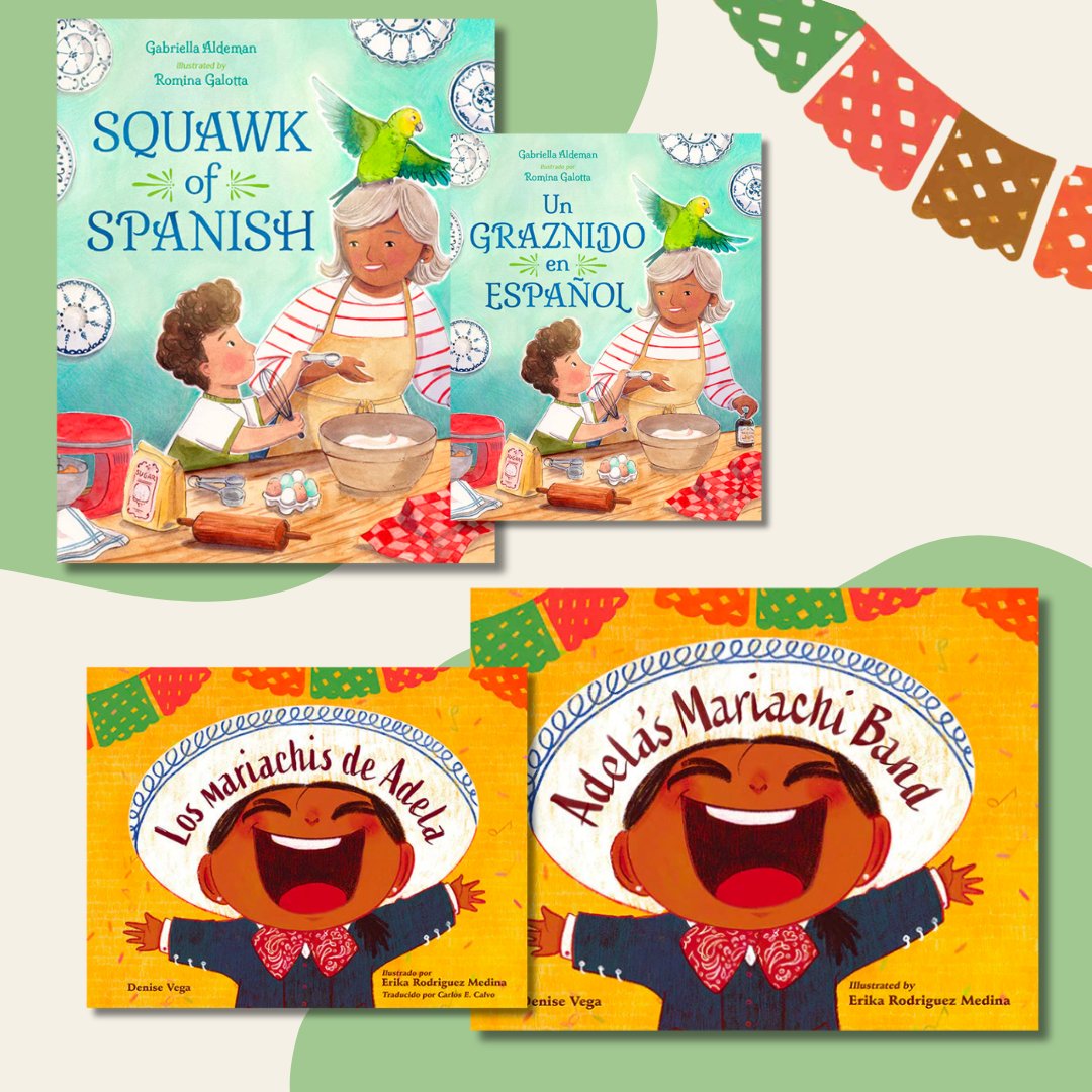 Charlesbridge (@charlesbridge) on Twitter photo 🎉Happy Book Birthday to these wonderful new picture books available in both English and Spanish editions! SQUAWK OF SPANISH by Gabriella Aldeman (<a href="/write_between/">Gabriella Aldeman</a>) and ADELA'S MARIACHI BAND by Denise Vega (<a href="/DeniseVegaBooks/">Denise Vega</a>) ✨Available now wherever books are sold. 🎉Happy Book Birthday to these wonderful new picture books available in both English and Spanish editions! SQUAWK OF SPANISH by Gabriella Aldeman (<a href="/write_between/">Gabriella Aldeman</a>) and ADELA'S MARIACHI BAND by Denise Vega (<a href="/DeniseVegaBooks/">Denise Vega</a>) ✨Available now wherever books are sold.