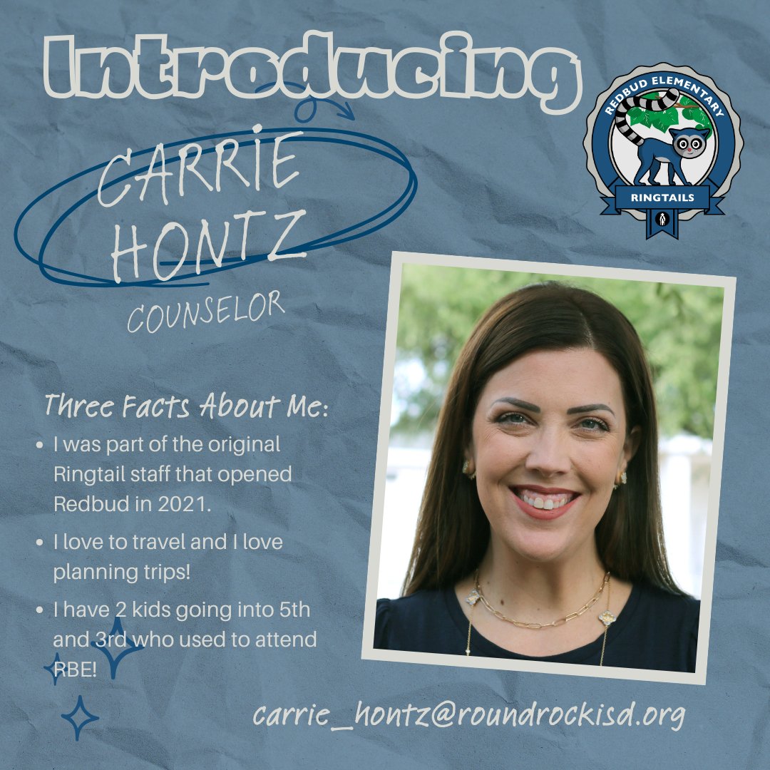 We are thrilled to welcome back one of our ORIGINAL Ringtails... our counselor, Carrie Hontz!