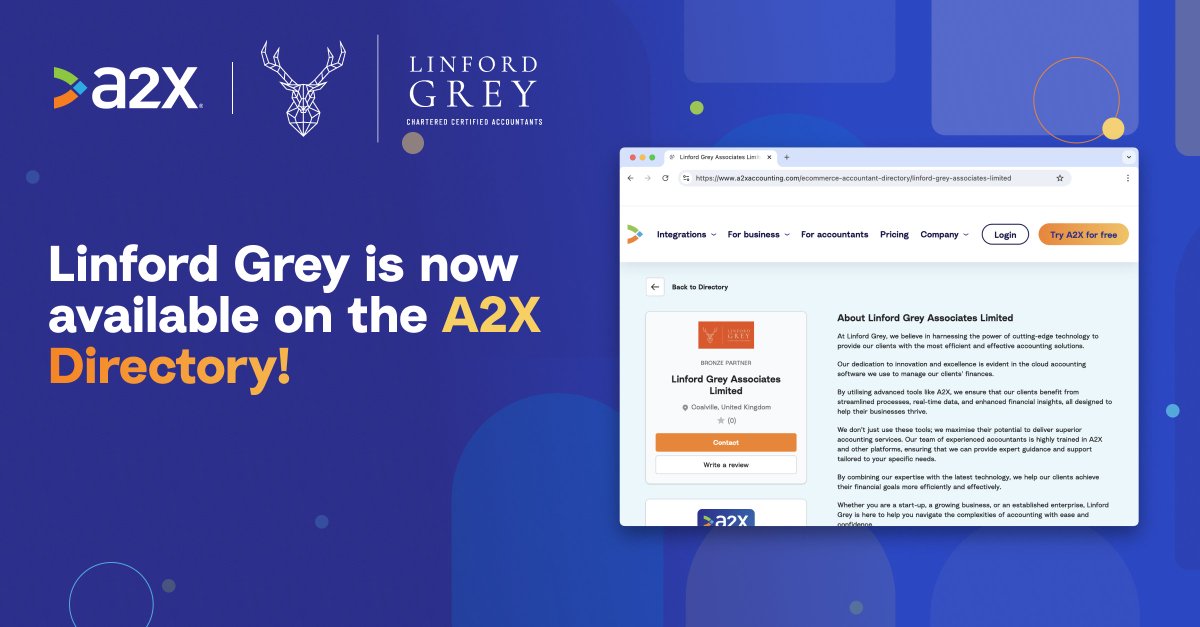 What's the key to delivering accurate financials and insights to thousands of ecommerce businesses throughout the 🇬🇧? 

Teamwork.

This month, we're excited to welcome <a href="/LinfordGrey/">Linford Grey Associates</a>  to the A2X Directory!