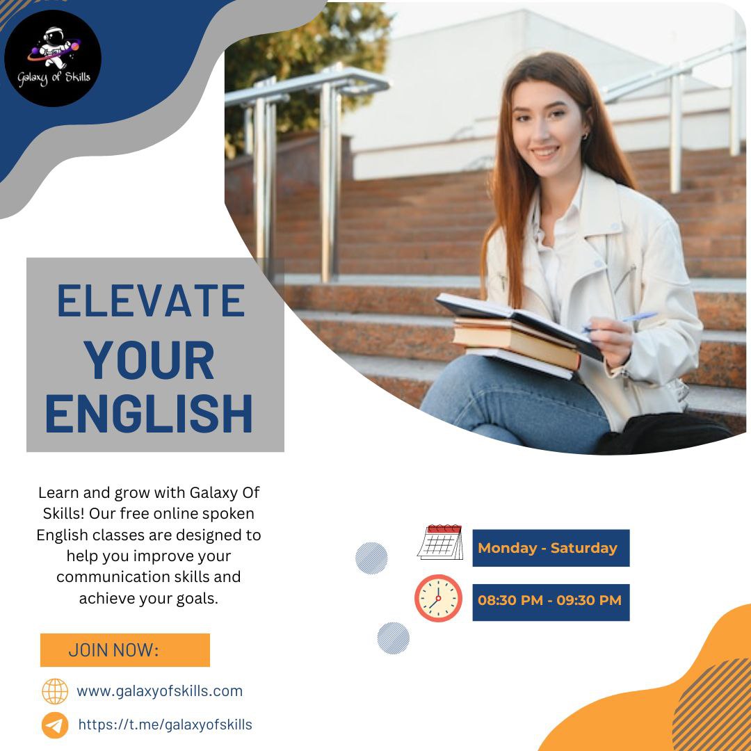 Mamta10Bharti's tweet image. Transform your English skills and boost your confidence with Galaxy of Skills&apos; free, interactive classes. Engage, learn, and excel—your journey to fluency starts now!

#UnlockYourPotential #FreeEnglishClasses #LearnWithGalaxy #SpeakFluently #EnrollToday #Folllow #JoinOurTeam