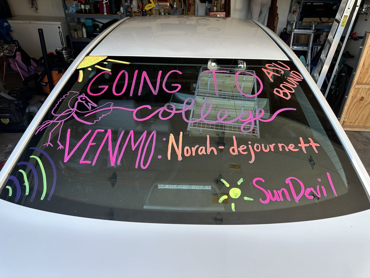 JenDeJournett's tweet photo. And they are off to the land of Sun and Big Dreams ☀️ - fly high and do good in the world - thanks BFF and #Kid1 for getting the car to college town for #Kid2  #SafeTravels 👩‍🏫❤️ 🌵🏜️☀️🚗 https://t.co/pnqzFIUKCo