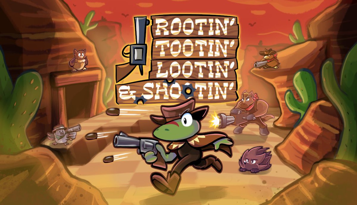 RaspJamGames's tweet image. Look at it!
@KevinFagaragan has made some beautiful new key art for Rootin' Tootin' Lootin' &amp;amp; Shootin'
#gamedev #roguelike #indiedev