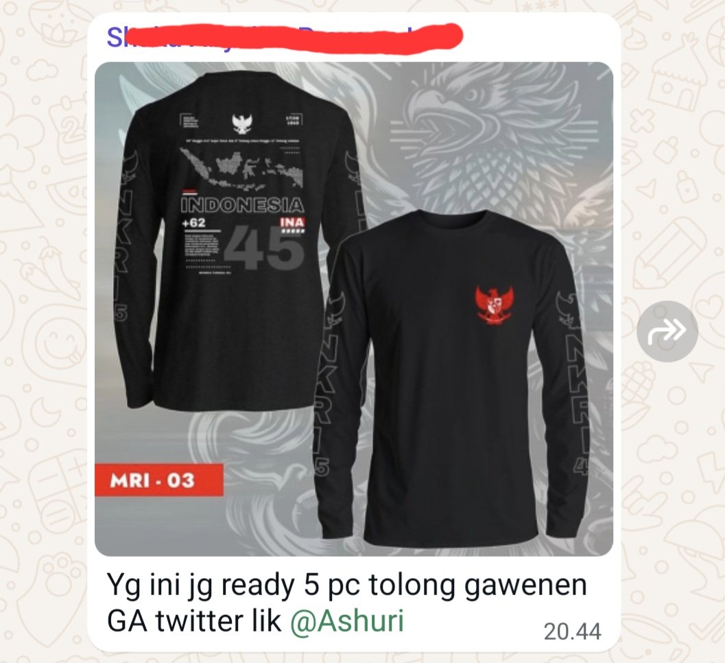 Selamet malem... man teman ☺️

GA time !!🤟🤟🤟
Amanah dr yg ngaku² bolo... 😁🤭
10 T'Shirt keren 😍
Syaratnya cuman do'a-in Indonesia Kita Lebih Baik yaa...

Close : 20 Agustus 2024
Umumin : 21 Agustus 2024

Gaasss yuuuhh....
Gutlak !!