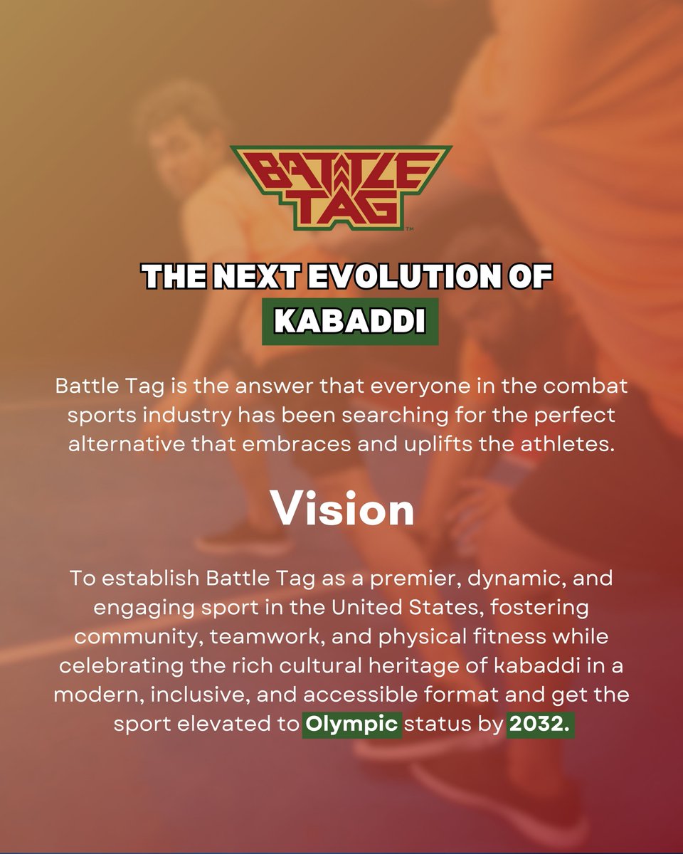 Battle_Tag's tweet image. "Introducing Battletag: The Future of Kabaddi. Join us on our journey to elevate the game and aim for Olympic glory in 2032!"
.
.
.
.
#kabaddi #prokabaddi #kabaddikabaddi #kabaddilover #kabaddiplayer #kabaddimasters #khelkabaddi #kabadditeam #india #lepanga #kabaddiclub #umumba
