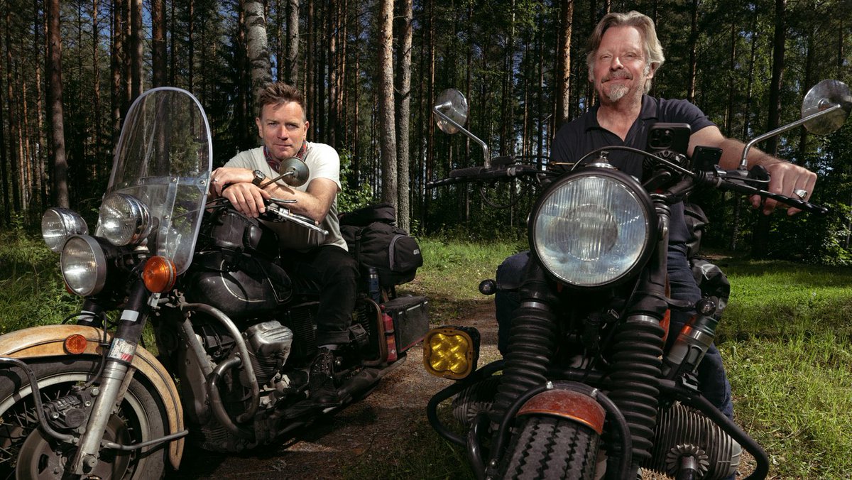 AppleTVNewsHub's tweet photo. Ewan McGregor &amp; Charley Boorman will return for a new season of #LongWayUp.

Rusty old bikes and 10,000 miles of Scandinavia, and Eastern and Central Europe. A big loop from my house in Scotland to Charley’s house in England. Long way home … magic.

Coming soon to #AppleTV+ https://t.co/xaXcJXfSlN