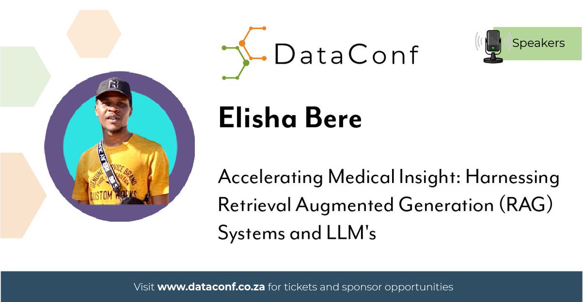 🎤 Meet Elisha, sharing his experience at DataConf 2024!

Are you wondering about the impact LLM's can have on healthcare? Get your tickets and come find out! quicket.co.za/events/252855-…

Full agenda here dataconf.co.za/agenda2024.html

#DataConfZA #DataScience #LLM #DataCommunity #CapeTown