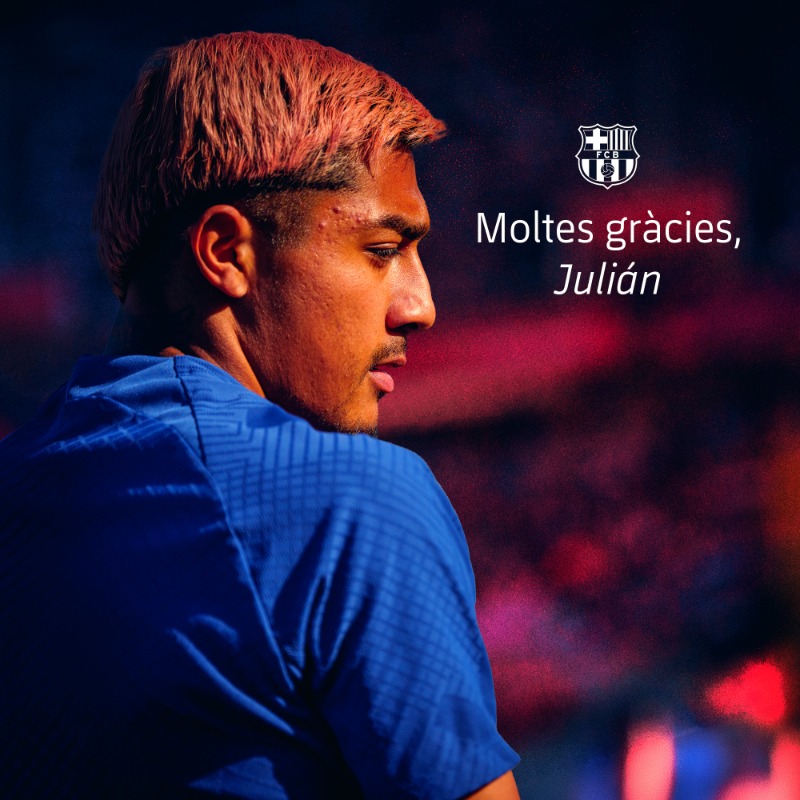 FCBarcelona_es's tweet photo. Acuerdo con el AFC Bournemouth para el traspaso de 𝗝𝘂𝗹𝗶𝗮́𝗻 𝗔𝗿𝗮𝘂𝗷𝗼