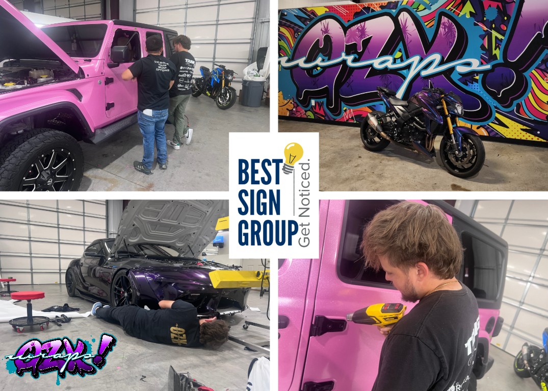 BestSignGroup's tweet image. Our team down at our OZK Wraps headquarters in Springdale working hard.