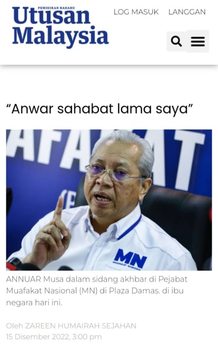 Malaysian10's tweet photo. @harakakdailyHD Hari ini dlm politik Annuar Musa. https://t.co/ItNwJChQnq